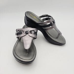 Cole Haan Women's Gray & Silver Wedge Sandals Sz 5.5 B Nike Air